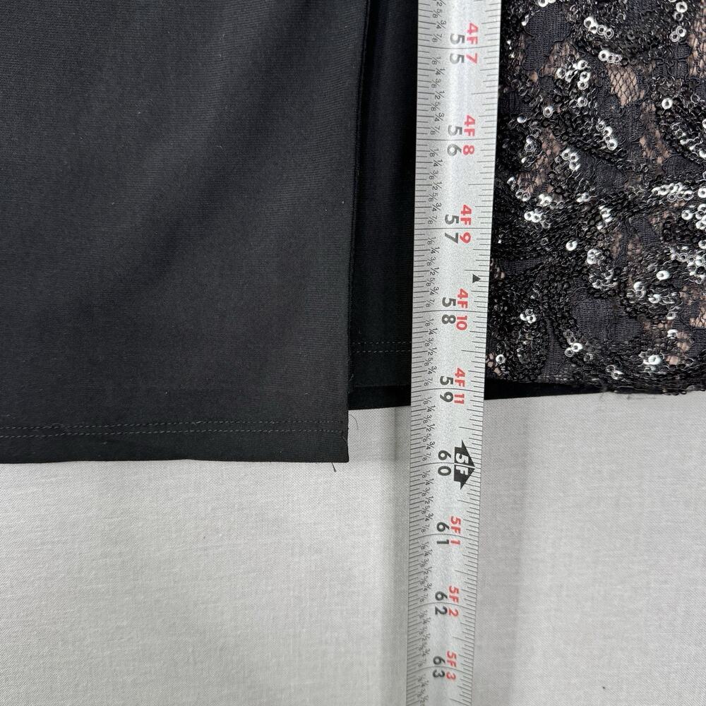 Lauren‎ Ralph Lauren Evening Gown Womens 6 Black Lace Sequin Panel Ruched Maxi - Picture 9 of 9